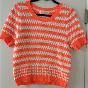 Orange and White Knit Sweater